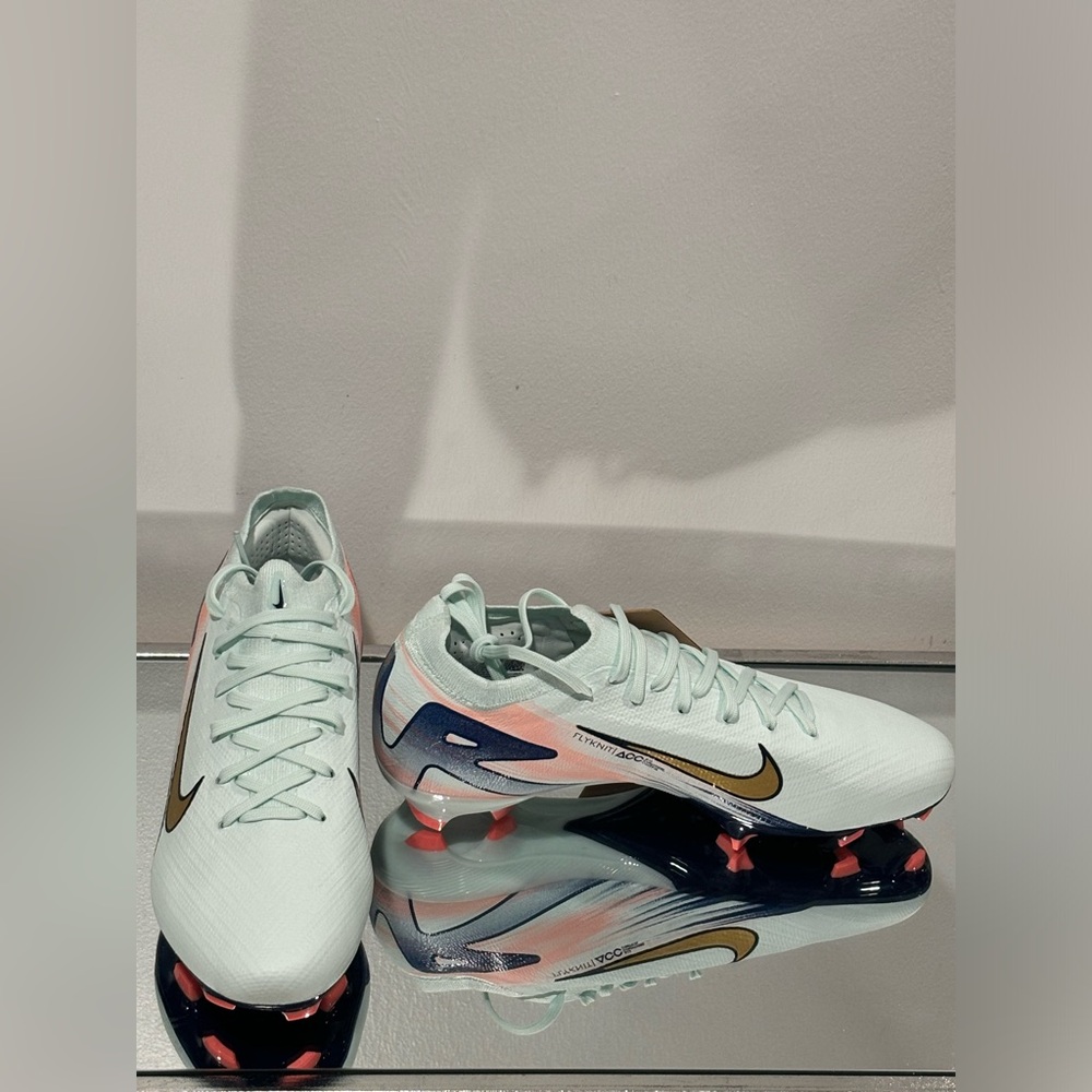 Nike Air Zoom MDS soccer Cleats with Gold Swoosh and Pink Accents